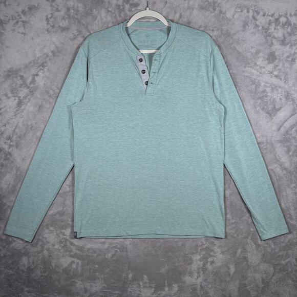 Free Fly Men’s Long Sleeve Henley Shirt Heathered Green Size M - Picture 1 of 5